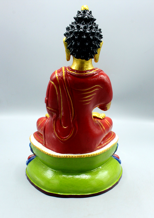 Handpainted Ceramic Amoghasiddhi Buddha Statue 12"H