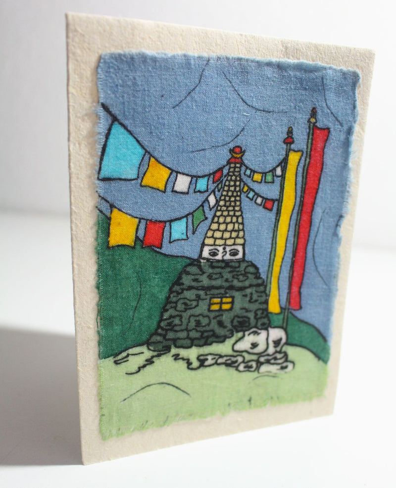 Fair Trade Group of Nepal Batik Stupa Greeting Cards - nepacrafts