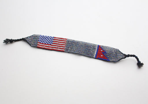 Assorted American & Nepalese Flag Friendship Glass Beads Bracelet, Unisex Bracelet - nepacrafts
