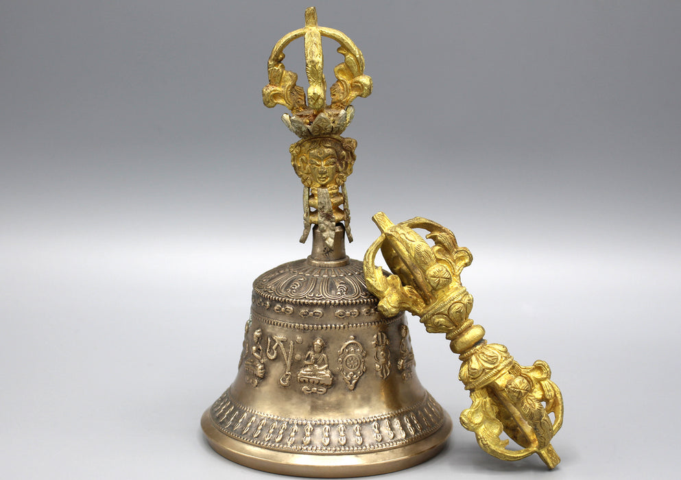 Bell and Dorjee Set Tibetan Buddhist Ritual Items - nepacrafts