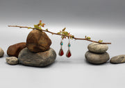 Coral Dangle Sterling Silver Earrings - nepacrafts