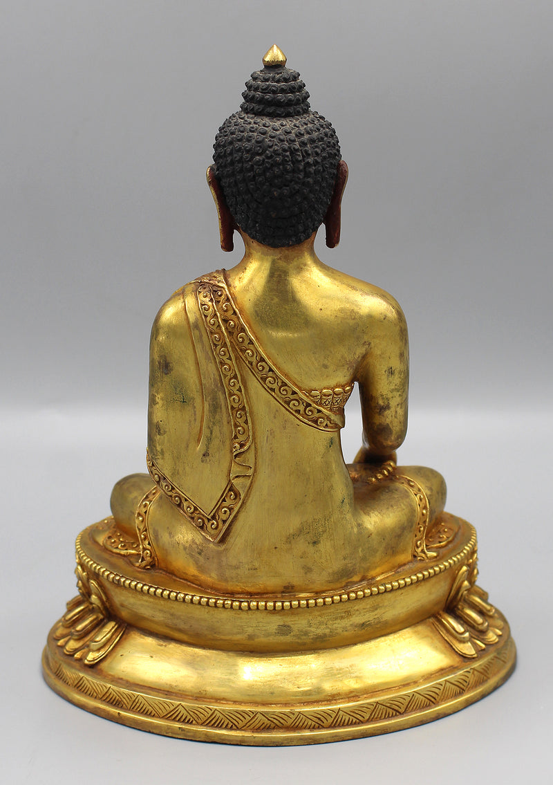 Shakyamuni Buddha Statue Fully Gold Plated - nepacrafts