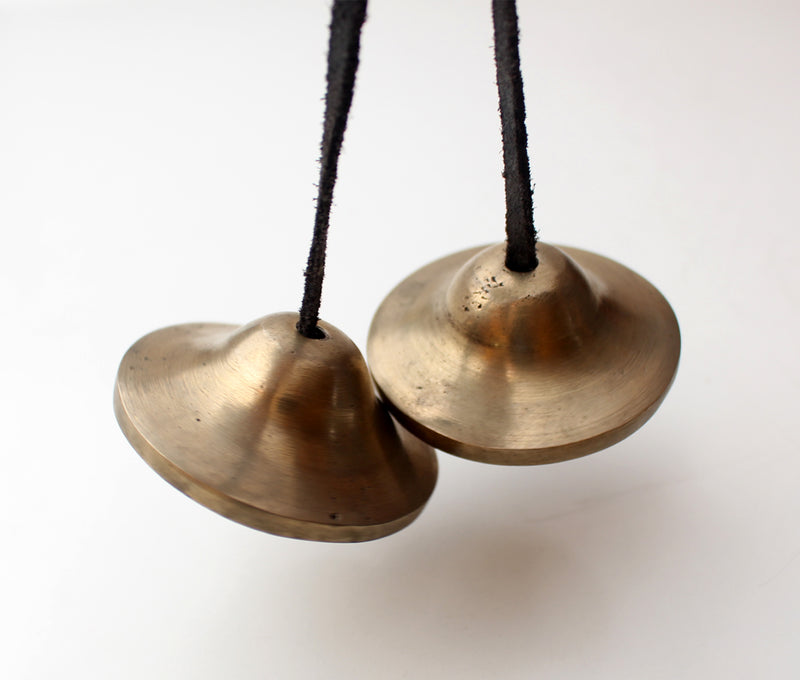 Plain Brass Meditation Mini Tingsha or Cymbals - nepacrafts