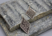 Filigree Sterling Silver Dangle Earrings - nepacrafts