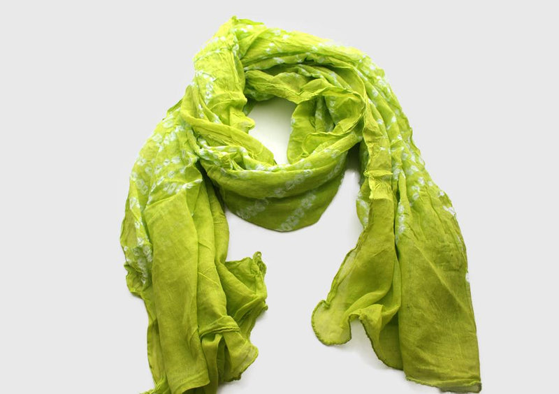 Light Green Diamond Pattern Cotton Scarf - nepacrafts