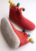 Handmade Soft and Warm Red Felt Boot/Slipper - nepacrafts