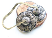 Large Eight Auspicious Symbol Musical Tingsha or Cymbals - nepacrafts