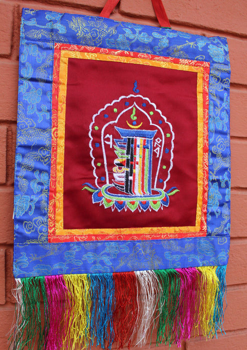 Kalachakra Embroidery Polyester Wall Hanging - nepacrafts