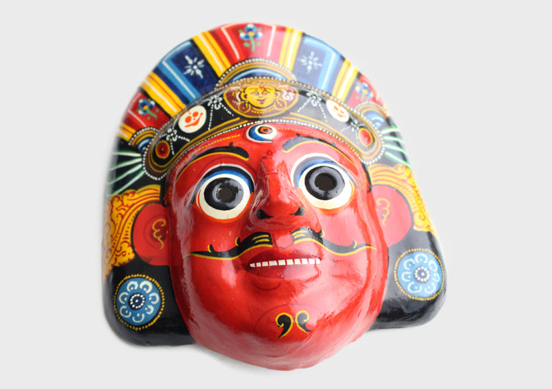 Mahakala Painted Paper Mache Wall Hanging Mask - nepacrafts