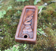 Eternal Flame Trapezoid Clay Incense Burner - nepacrafts