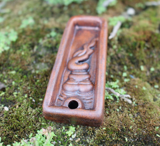 Eternal Flame Trapezoid Clay Incense Burner - nepacrafts