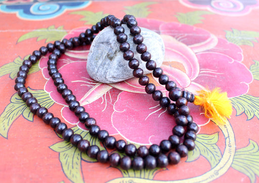 Black Rosewood Beads Tibetan Prayer Mala, Meditation and Yoga Mala - nepacrafts