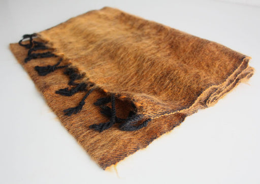 Three Ply Orange Black Woolen Muffler - nepacrafts