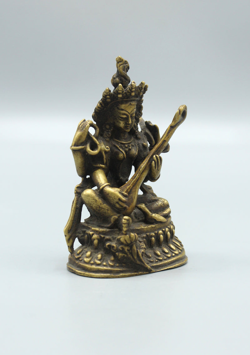 Hindu Goddess Saraswati Statue 4"