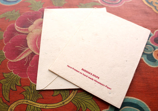 Bodhi Leaf Painted Handmade Lokta Paper Greeting Card - nepacrafts