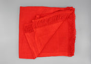 Red Raw Silk Tibetan Large Meditation Shawl - nepacrafts
