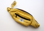 Yellow Hemp Fanny Pack, Hemp Waist Utility Belt, Hemp money bag - nepacrafts
