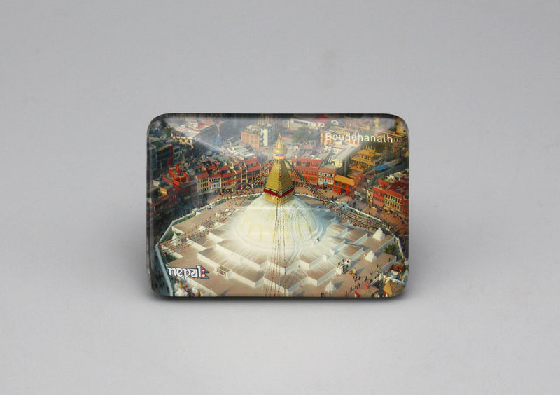 Bouddhanath Nepal Rectangle Glass Fridge Magnet - nepacrafts