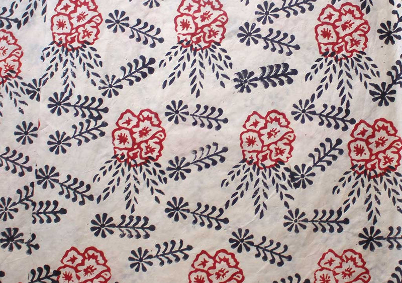 Beautiful Flower Printed Lokta Paper Handmade Wrapping Sheets - nepacrafts