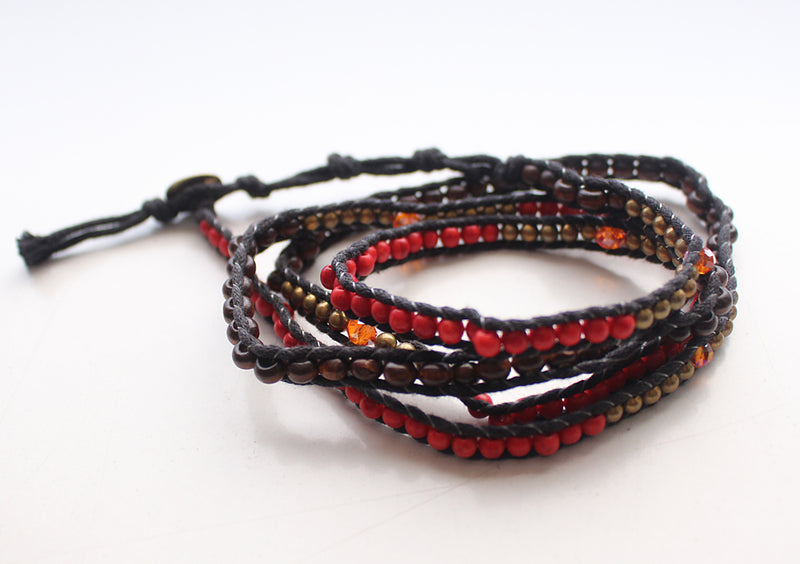 Multicolor Hand Woven Five Wrap Bracelet - nepacrafts