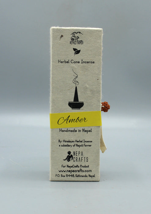 Amber Herbal Cone Incense by Nepali Farmer