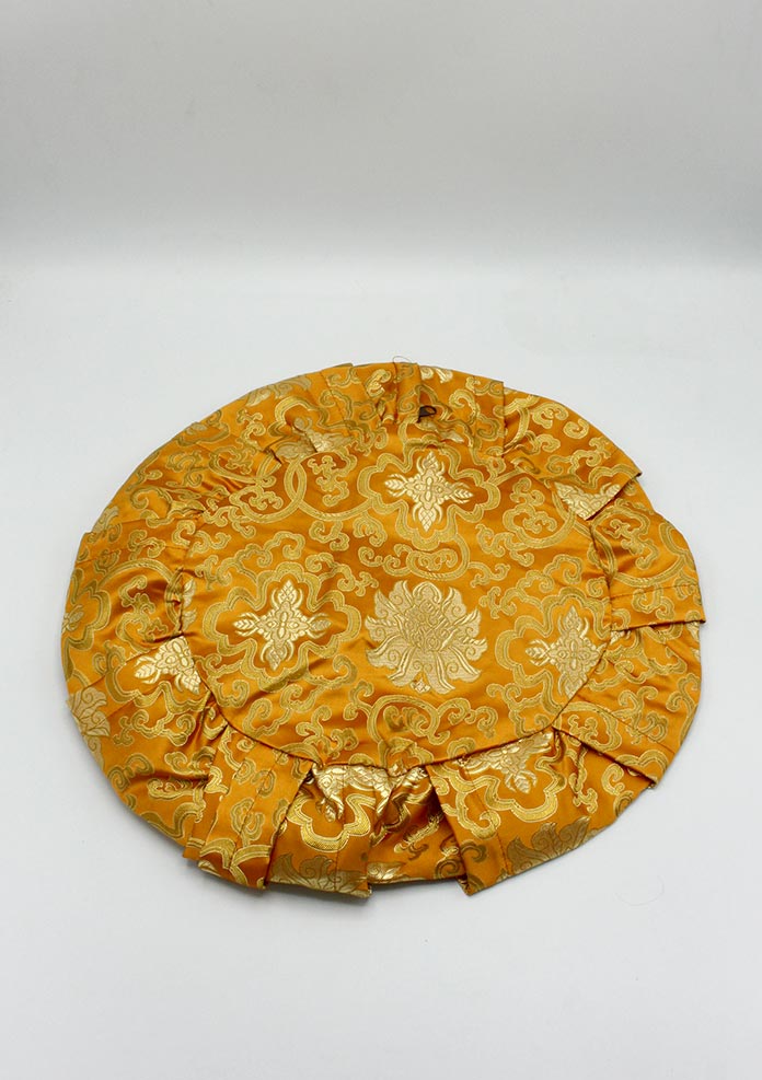 Zen Garden Zafu Seat Cover Orange Brocade