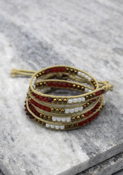 Colorful Glass Beaded Four Wraps Bracelet - nepacrafts
