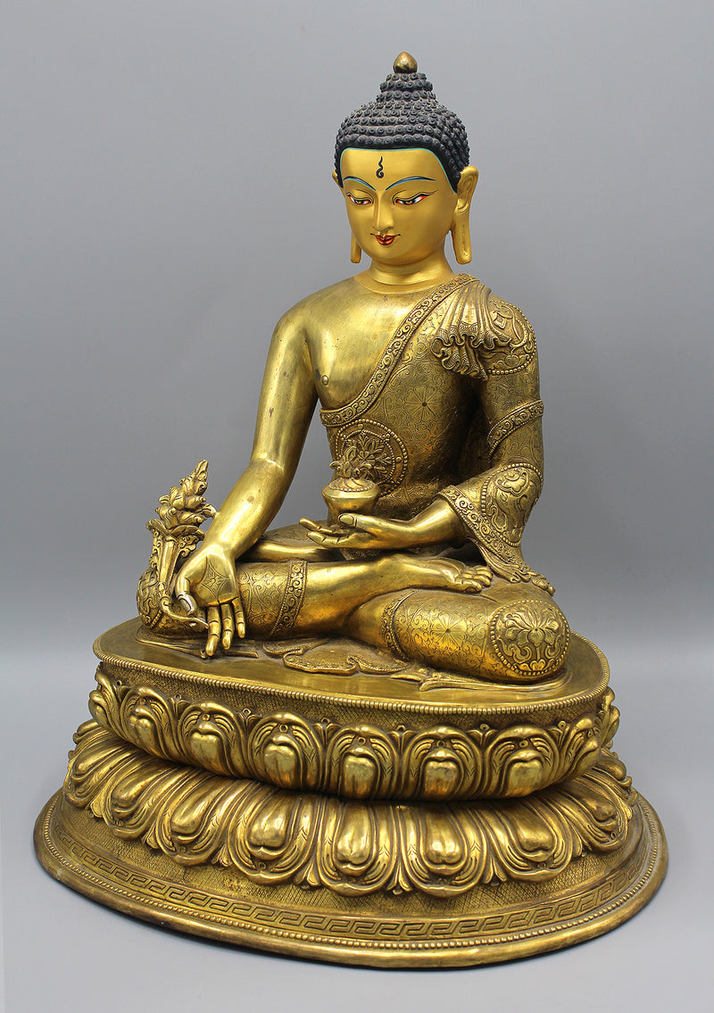 Fully Gold Plated Medicine Buddha Statue
