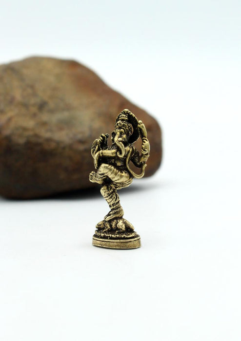 Dancing Ganesha Mini Brass Statue