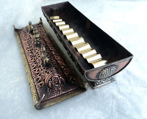 Copper Astamangal Potala Metal Incense Burner Box