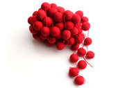 Red Christmas Felt Ball Pom Pom Hanging Nursery Decor - nepacrafts