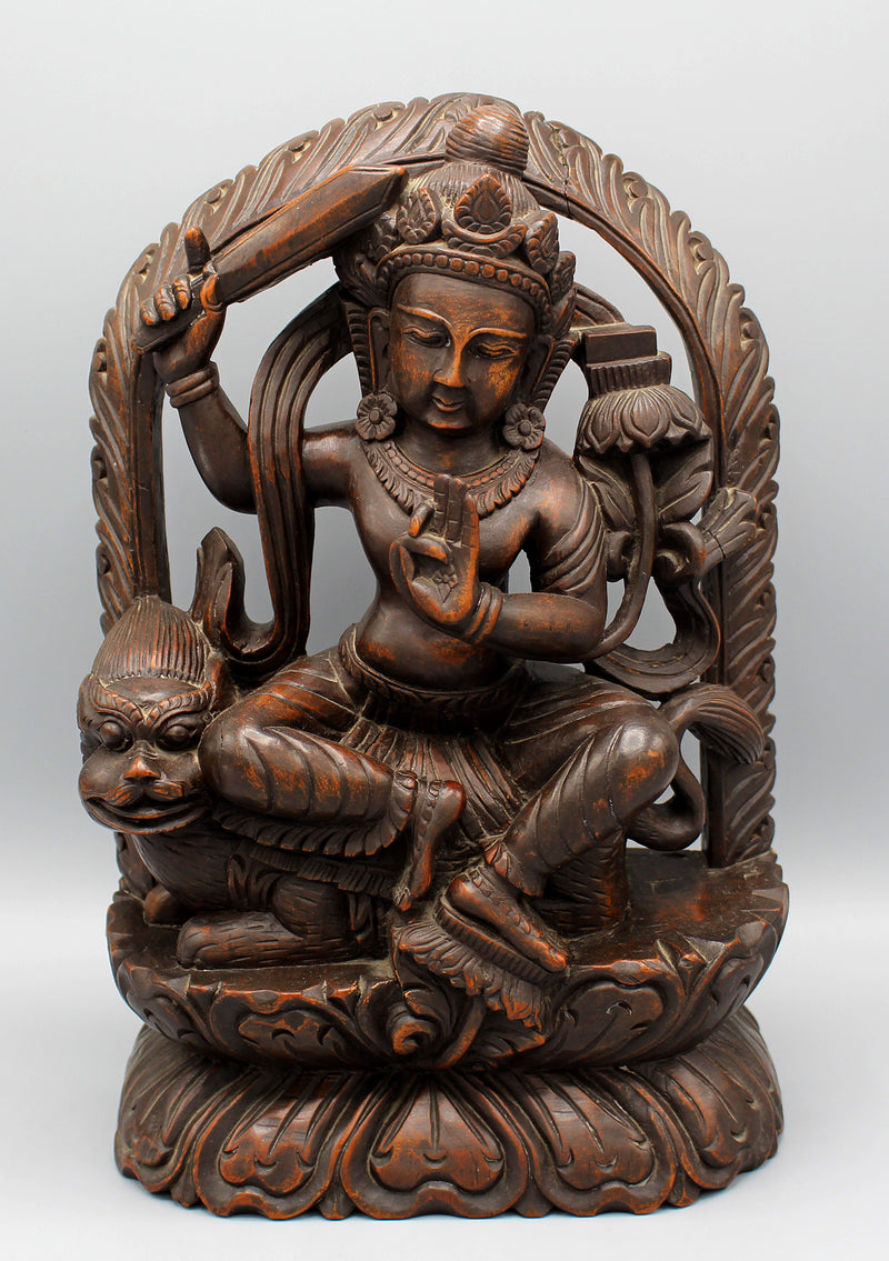 Manjushree Wooden Carving Wall Hanging Frame - nepacrafts