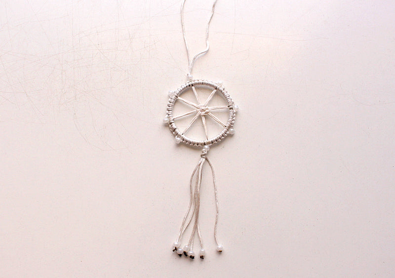 Small Dharmachakra Car Hanging Decorated with Glass Beads - nepacrafts