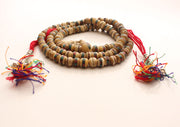 White Yak Bone Inlaid Meditation Mala with Dorjee Counter - nepacrafts