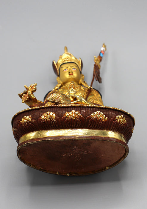 Gold Plated Guru Padmasambhava Statue