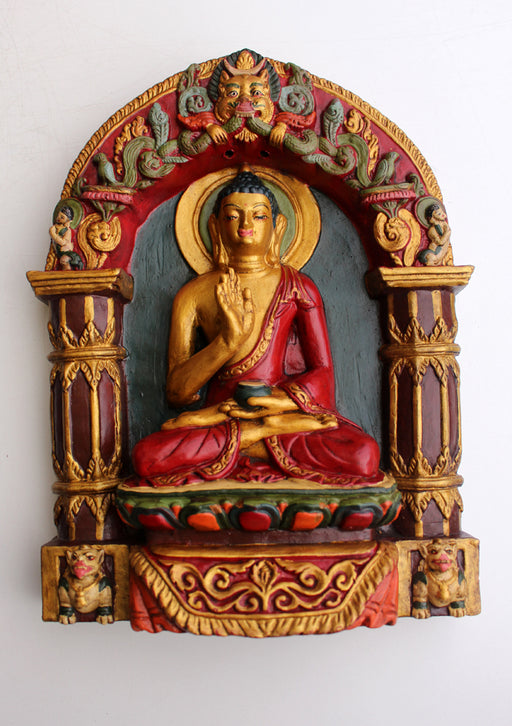 Amogsiddhi Buddha Clay Wall Hanging from Nepal - nepacrafts