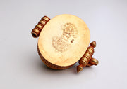 Torquoise & Coral Inlaid Gold Plated Silver Sterling Tibetan Ghau Pendant - nepacrafts