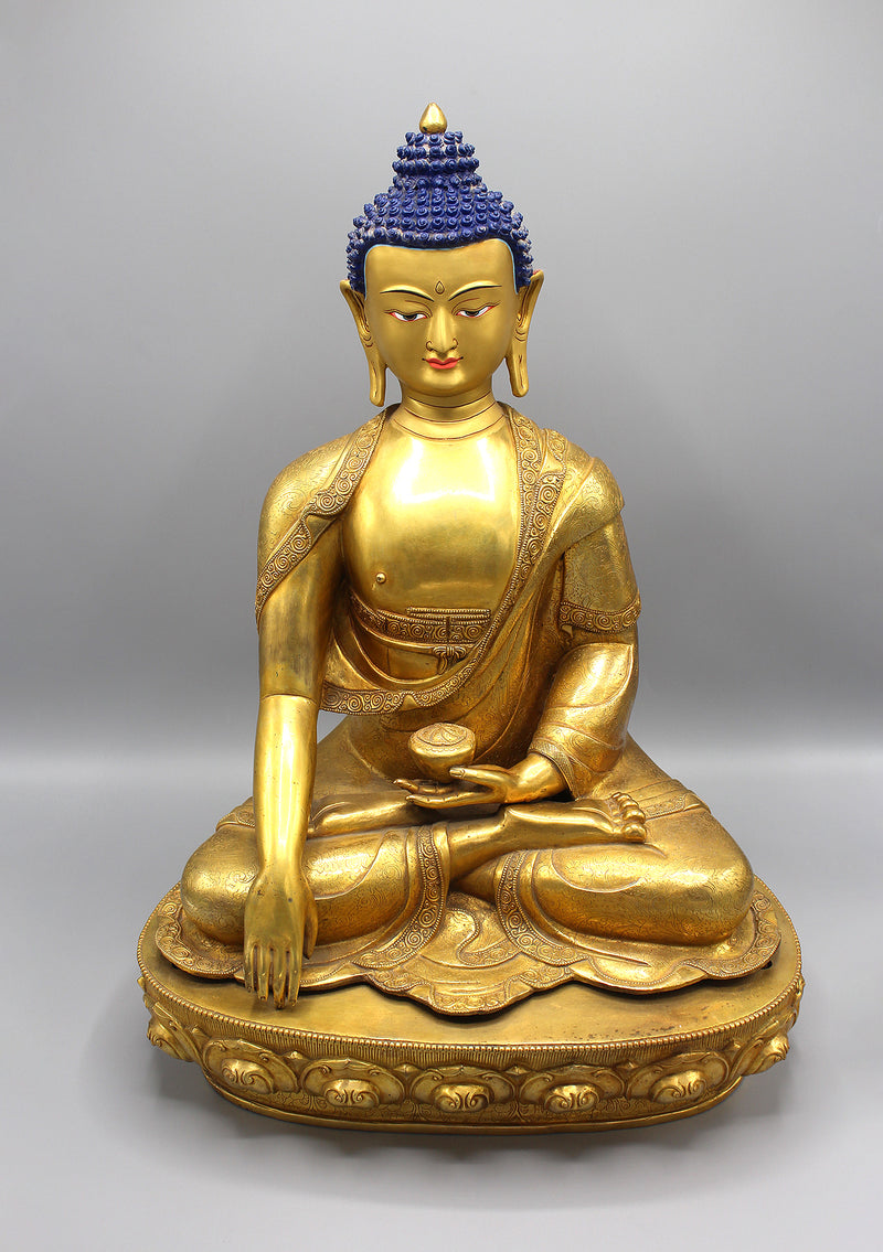 Fully Gold Plated Majestic Shakyamuni Buddha Statue