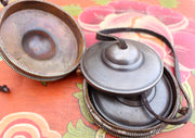 Tibetan Plain Meditation Tingsha/ Cymbals with Hand Carved Copper Cover - nepacrafts