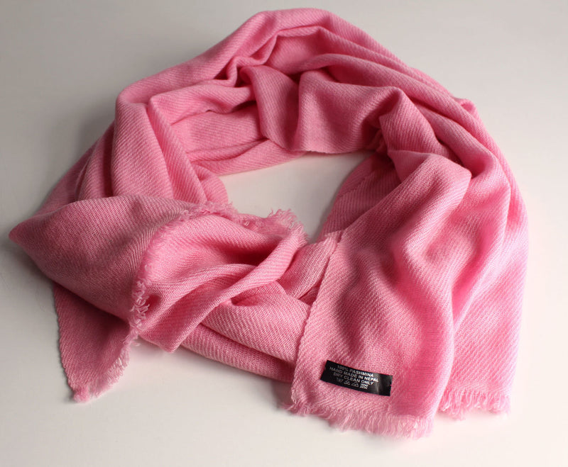 Pure Pashmina Shawl-Rose Pink - nepacrafts