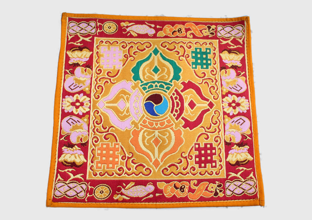 Double Dorjee Brocade Religious Altar Table Cloth - nepacrafts