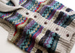 Gray Border Handknitted Women's Multicolor Sleeveless Cardigan Sweater - nepacrafts