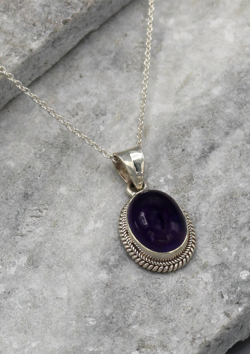 Charming Amethyst Inlaid Sterling Silver Pendant - nepacrafts