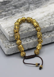 Brass Buddha Head Fine Carving Bracelet - nepacrafts