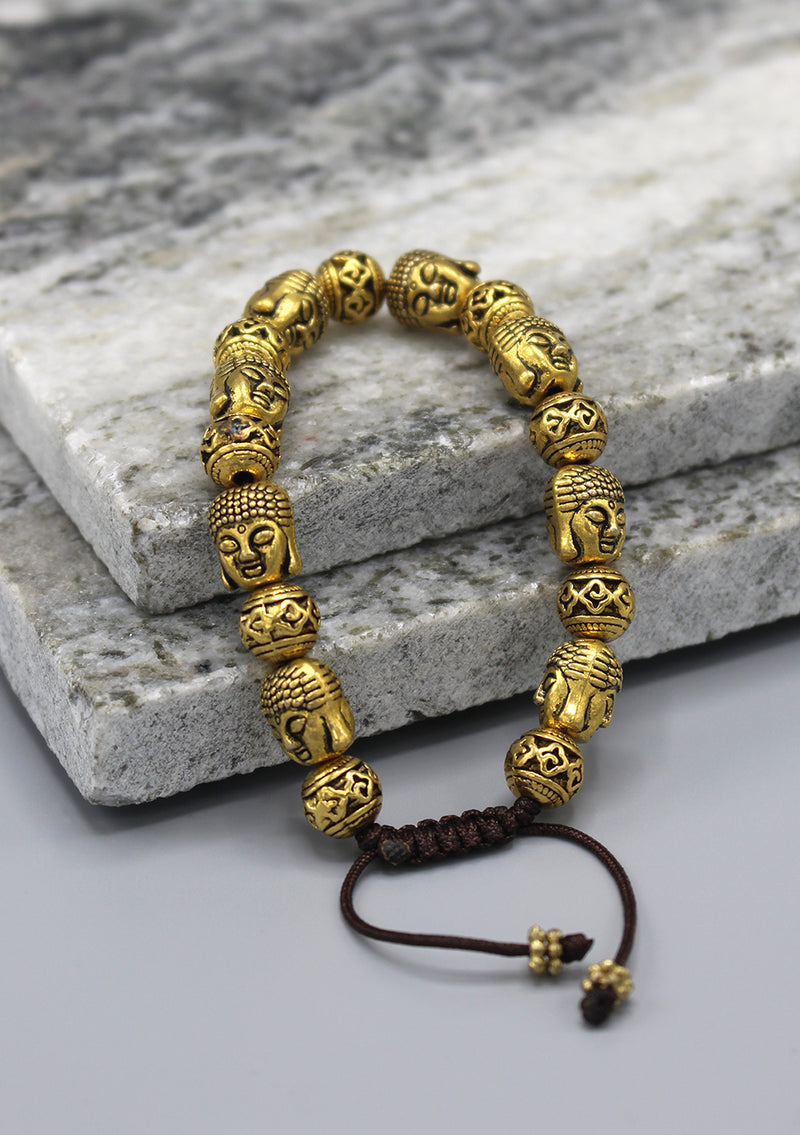 Brass Buddha Head Fine Carving Bracelet - nepacrafts
