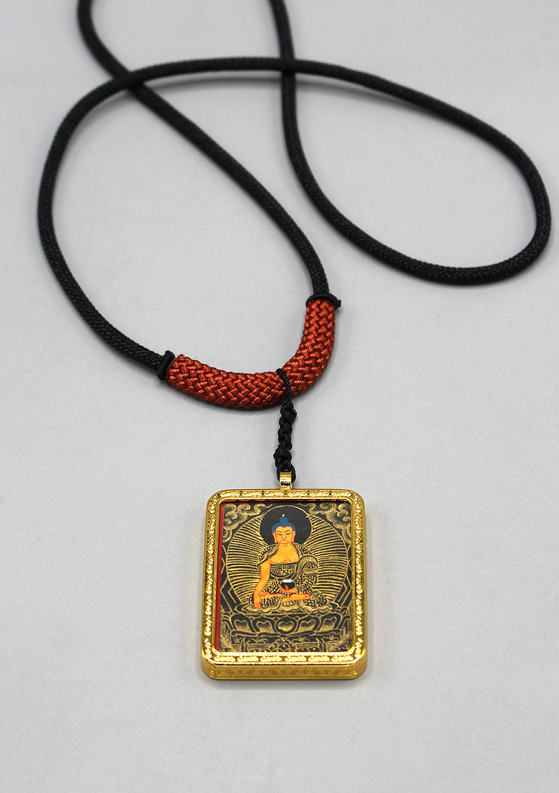 Tibetan Art Hand Painted Mini Shakyamuni Buddha Thangka Pendant