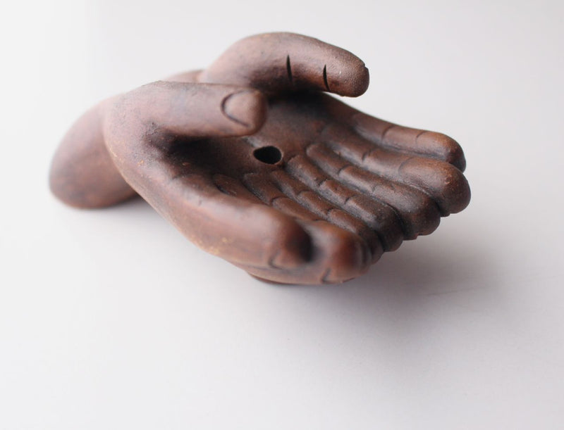 Offering Hands Clay Incense Burners - nepacrafts
