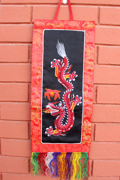 Polyester Brocade Dragon Banner - nepacrafts