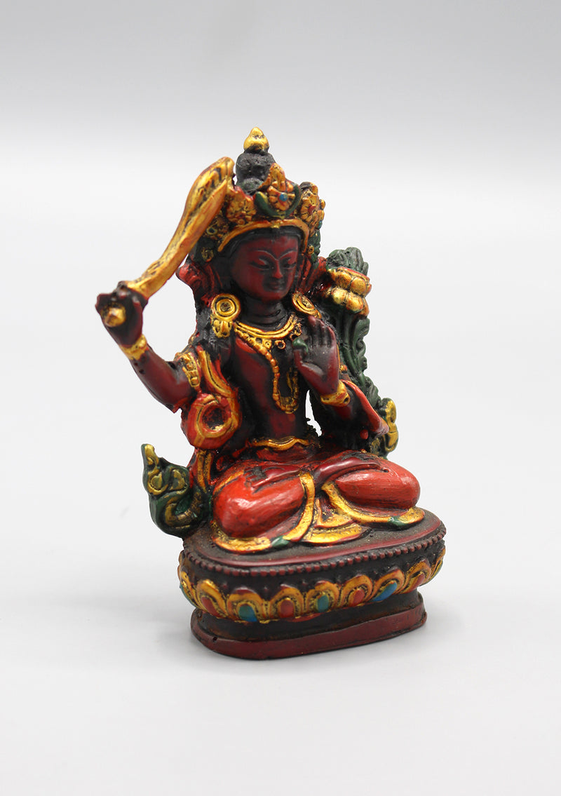 Resin Hand-painted Tibetan Manjushree Statue