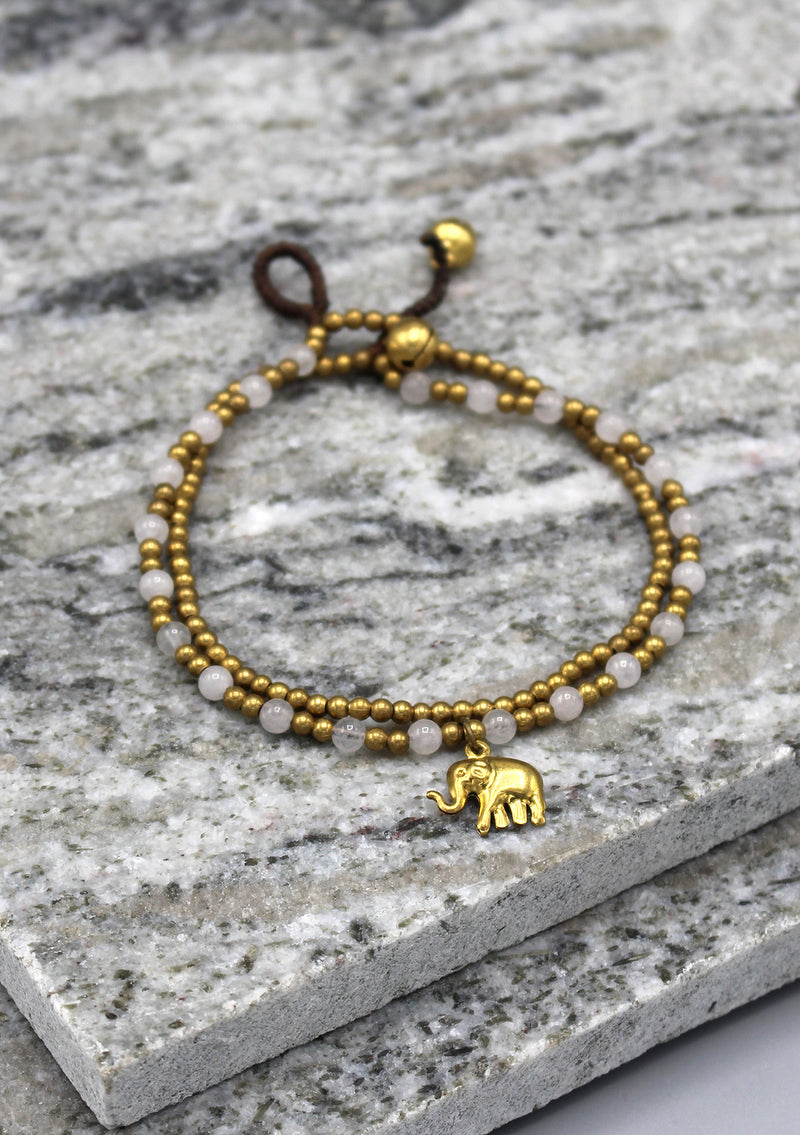Elephant Charm and Colorful Beads Women's Anklet - nepacrafts